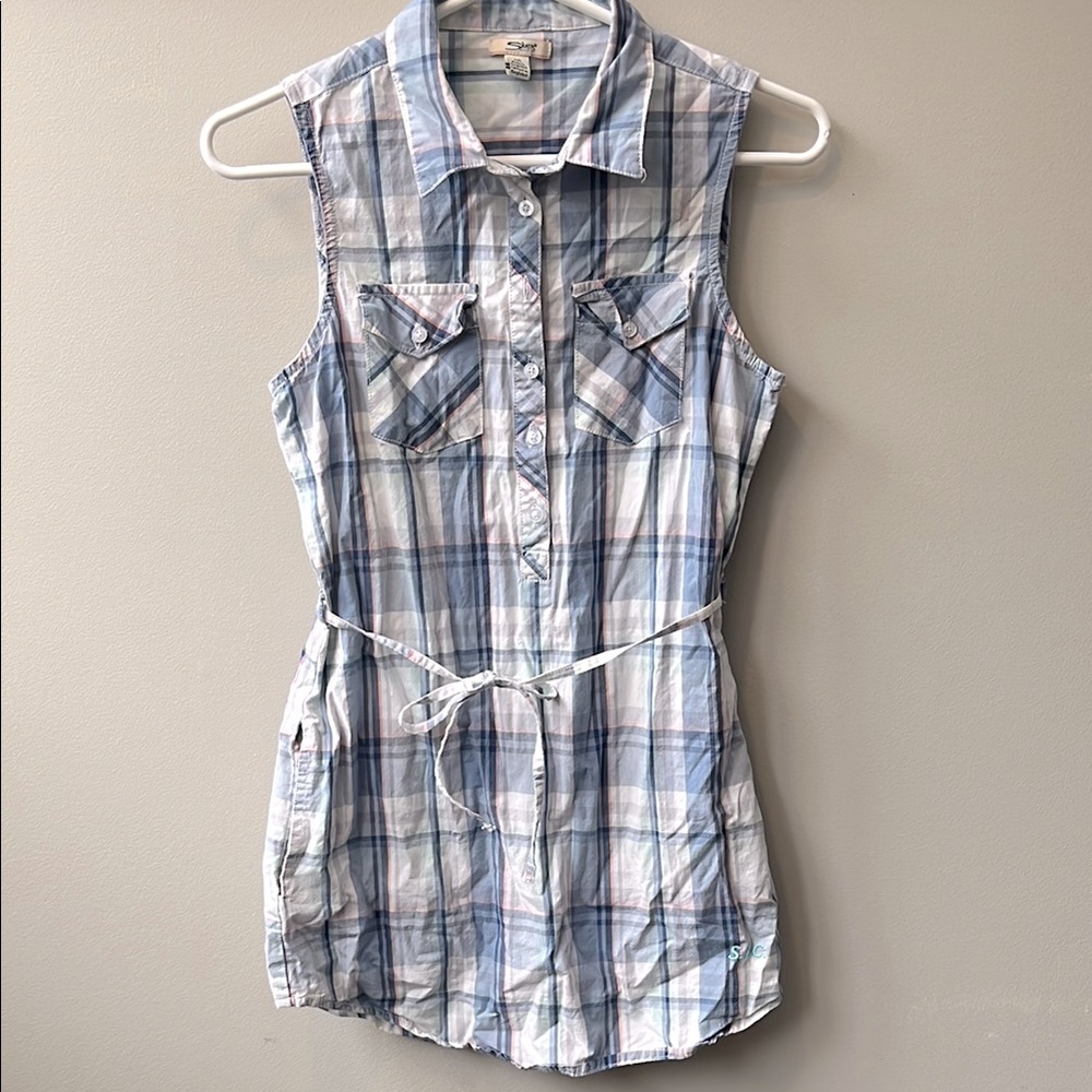 Silver Jeans blue plaid dress